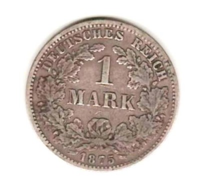 SV * Germania EIN MARK / 1 MARCA 1875 F ARGINT foto