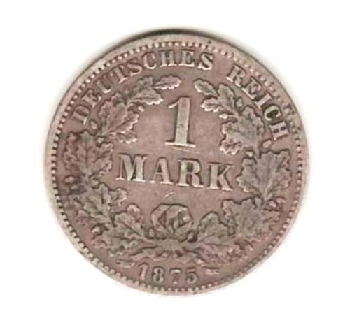 SV * Germania EIN MARK / 1 MARCA 1875 F ARGINT