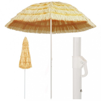 vidaXL Umbrelă de plajă, natural, 240 cm, stil hawaiian foto