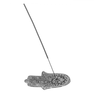 Suport Metalic Betisoare Parfumate, Model Palma Fatima, Culoare Argintie, Dimensiuni 13x9cm foto
