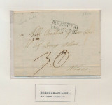 Italy 1819 Postal History Rare Stampless Cover Brescia to Milan DG.028