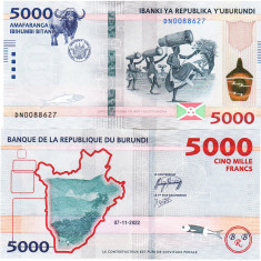 Burundi 5 000 Franci 2022 P-58 UNC