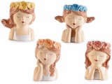 Set 4 vaze flori polirasina multicolora Fetite IIII 8,5 x 8 x 13 H