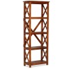 Biblioteca Lemn Masiv Acacia vidaXL, Finisaj Miere, 60x30x160 cm, 4 Rafturi, Maro