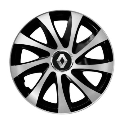 Set 4 capace roti Drift exrta silver&amp;amp;black R14 Compatibil Cu Renault foto
