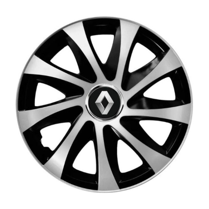 Set 4 capace roti Drift exrta silver&amp;black R14 Compatibil Cu Renault