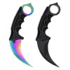 Set doua cutite karambit, 19 cm, multicolor/negru, teaca inclusa