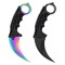 Set doua cutite karambit, 19 cm, multicolor/negru, teaca inclusa