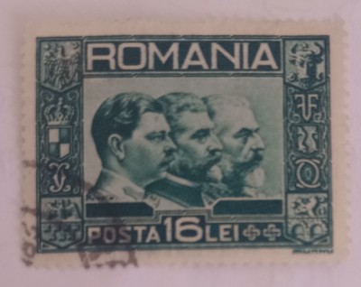 ROMANIA 1931 Lp 92 Efigia celor 3 Regi 1v stampilate foto