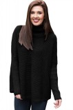 N643-1 Pulover calduros din apricot cu guler inalt, M, M/L