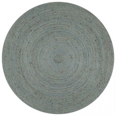 vidaXL Covor manual, verde masliniu, 120 cm, iuta, rotund foto