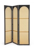 Cumpara ieftin Paravan lemn negru ratan natur Josine 150x2x180 cm