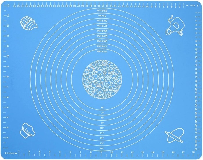 Covoras pentru aluat din silicon, foaie antiaderenta, 60x80 cm, Albastru, 557COF