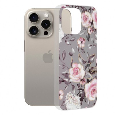 Husa pentru Apple iPhone 15 Pro Max, Techsuit, Marble, Gri foto