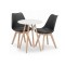 Set masa rotunda stil scandinav + 2 scaune Mark negru, Artool, MDF si lemn, 60x72 cm