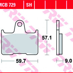 Set placute frana spate TRW MCB729SH - Suzuki GSX-R 600-750 (04-05) - GSF 650 Bandit (05-06) - GSX-R 1000 (01-06)