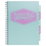 Caiet cu Spirala si Separatoare Pukka Pad Project Book Pastel A4, Dictando, 200 Pagini, Coperta Mint