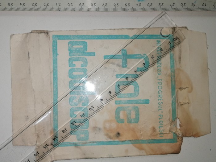 AMBALAJ VECHI - FIOLE ALCOOLSCOP - INTR PROGRESUL PLOIESTI
