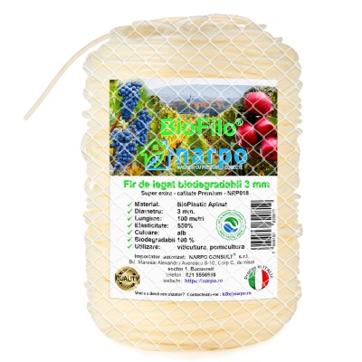 Fir de legat Tubetto Biofilo Apinat Biodegradabil, diametru 3mm, 100 metri, 400 gr, Italia, NRP018 foto