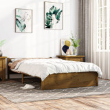 Cadru de pat, maro miere, 140x200 cm, lemn masiv, vidaXL