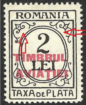 EROARE / VARIETATE--TAXA DE PLATA / TIMBRUL AVIATIEI--1931 MNH foto