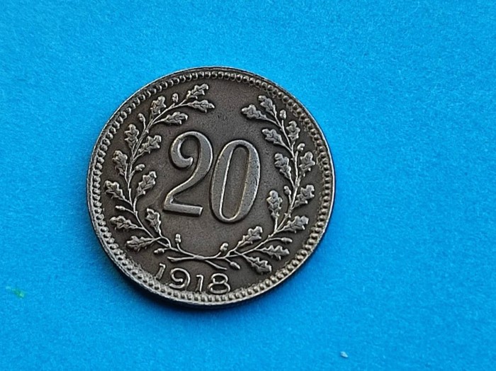 20 Heller 1918 Austria-Calitate-patina-in realitate arata bine!