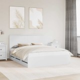 Cumpara ieftin Cadru de pat cu sertar Alb 160 x 200 cm Lemn Ingineresc
