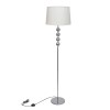Lampă de podea cu abajur, suport &icirc;nalt, 4 bile decorative, alb