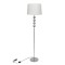 Lampă de podea cu abajur, suport &icirc;nalt, 4 bile decorative, alb