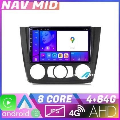 Navigatie BMW Seria 1 E87 2007 2011 clima manuala KIT bmw117 manual EDOTEC-LITE Android Ecran 720P Octa Core 4 64 Carplay CarStore Technology