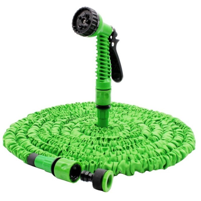 Furtun extensibil pentru gradina elSales Magic Flex , pistol udat inclus , lungime 60 metri , verde