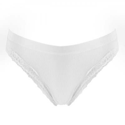 Chiloți Femei Seamless, Ribbed, Dantelă, Alb, One Size foto