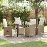 Gossi set de dining pentru gradina 5 piese cu perne bej poliratan