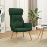 Scaun de relaxare, verde &icirc;nchis, material textil GartenMobel Dekor, vidaXL