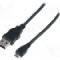 Cablu USB A mufa, USB B micro mufa, USB 2.0, lungime 1.8m, negru, ASSMANN - AK-300110-018-S