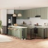 VidaXL Poartă c&acirc;ini pliabilă cu ușă 12 panouri negru 960 cm, lemn plop 3155632