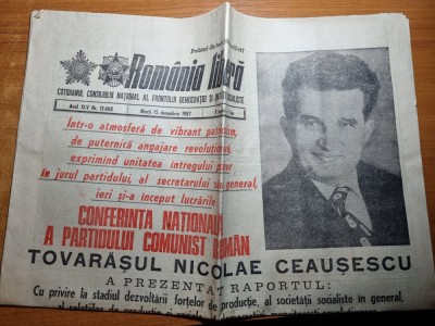 romania libera 15 decembrie 1987-conferinta nationala a partidului comunist foto