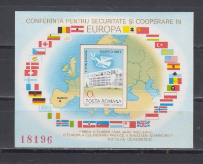 M1 TX8 1 - 1983 - Conferinta pentru securitate si cooperare - colita nedantelata foto