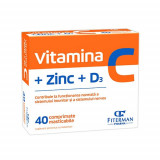 Vitamina C + Zinc + D3 fără zahăr - 40 comprimate masticabile, Fiterman Pharma