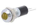 Lampă LED galbenă 12VDC &Oslash;8mm pentru PCB