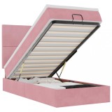 Cumpara ieftin Cadru de pat otoman cu saltele, catifea roz 90x190cm