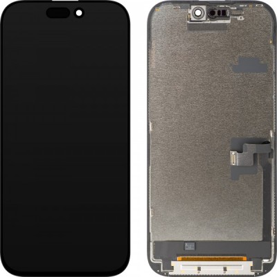 Display cu Touchscreen ZY pentru Apple iPhone 16 Pro, cu Rama, Versiune LCD In-Cell, Negru foto