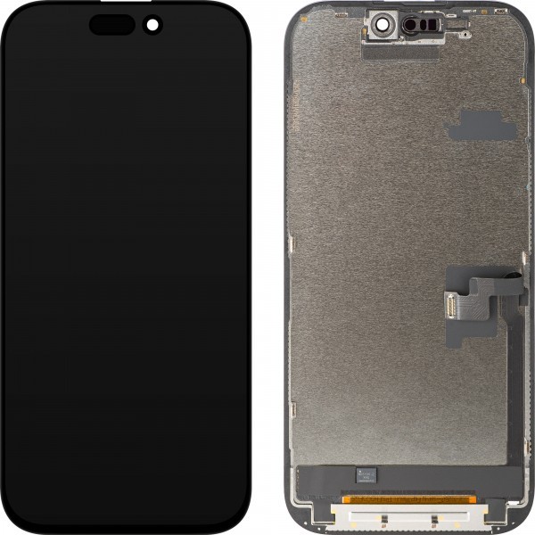 Display cu Touchscreen ZY pentru Apple iPhone 16 Pro, cu Rama, Versiune LCD In-Cell, Negru