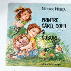 Printre cărți, copii și cuburi , Nicolae Neagu, ilustrații: D. Botez; 1989