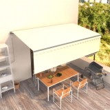vidaXL Copertină retractabilă automat cu stor, crem, 5x3 m 3069467