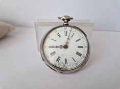 Ceas de Buzunar din Argint Masiv cu Cheie de Tragere -Cifre Romane