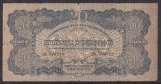 B11 34 - Bancnota foarte veche - Ungaria - 20 pengo - 1944 - Armata rosie