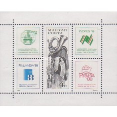 Ungaria 1988 - expozitii filatelice, bloc neuzat