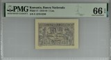 1 leu 1915 PMG66 unc bancnota gradata