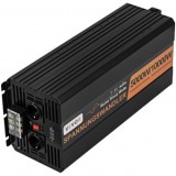 Invertor cu unda sinusoidala pura 5000 W, 24VDC-230VAC, port USB, telecomanda, afisaj LCD, Vevor